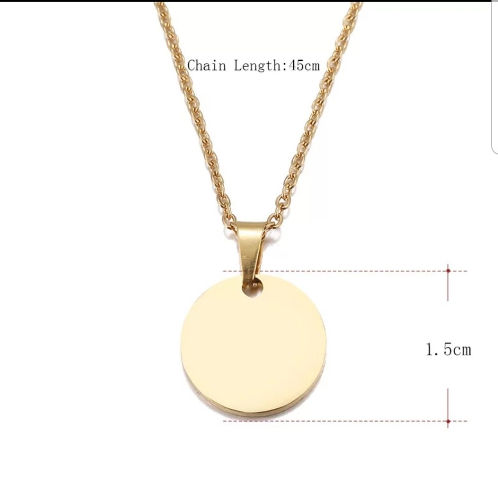 Stainless Steel Gold Pendant Necklace - Picture 2 of 3